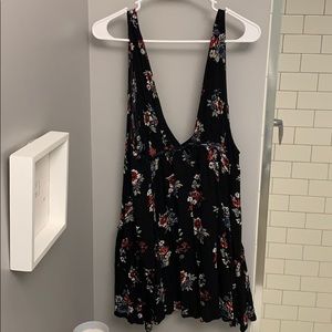 Plunging floral dress